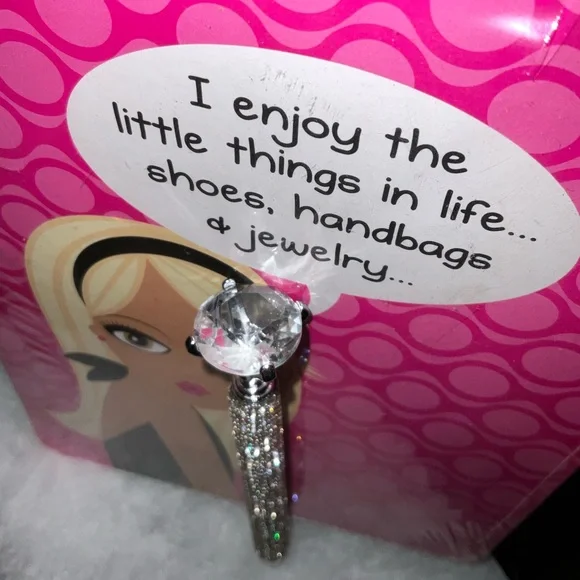 Elegant 6” Silver Crystal Pen NEW Large diamond crystal exquisite in gift-box - Picture 8 of 16